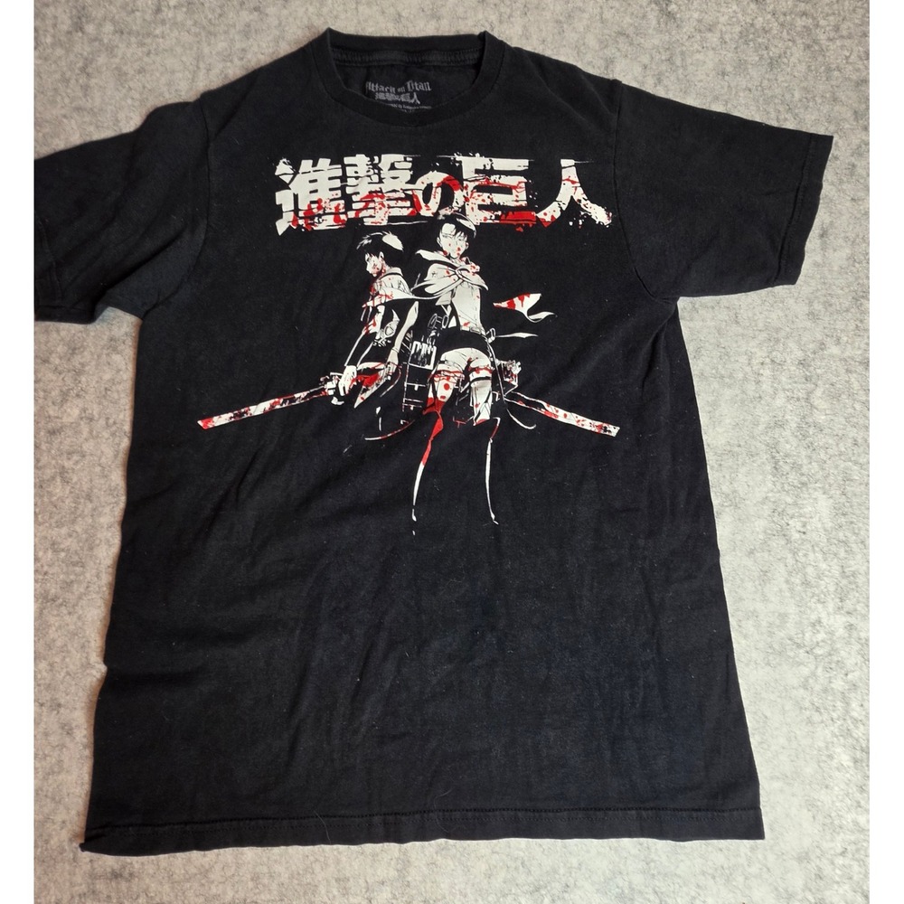 Attack on Titan Ripple Junction Graphic Tee Black Anime Shirt Small